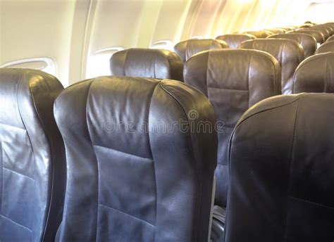 Economy Class Seats for Passengers on Commercial Aircraft. Stock Photo ...