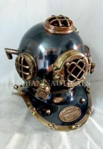 CASQUE DE PLONGÉE Antique Mark V de l US Navy 18 pouces en laiton et