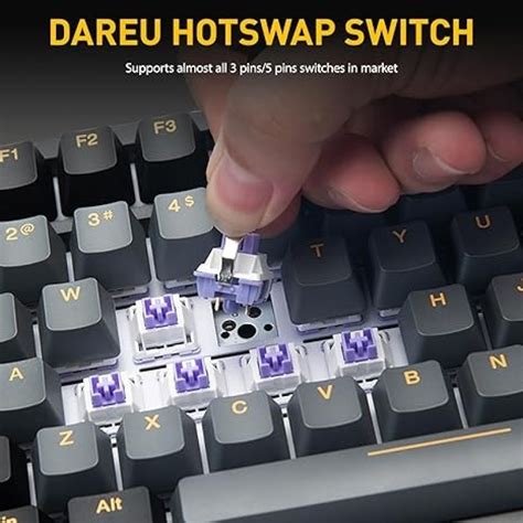 Dareu Ek Pro Wireless Rgb Mechanical Gaming Keyboard Hot Swappable Tri Mode Pbt Keycaps