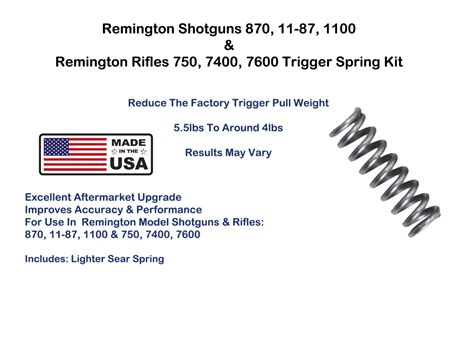 Remington Shotgun 870 11 87 1100 And Rifles 750 7400 7600 Trigger Spring Kit Wesbaun Gun Springs