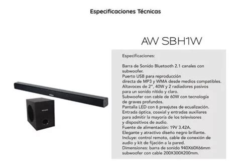 Comprar Barra De Sonido Subwoofer Inal Awsbh1w W Aiwa