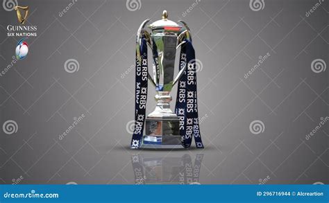 Rugby Six Nations 2024 Trophy With Six Nations Logo On Gary Background ...