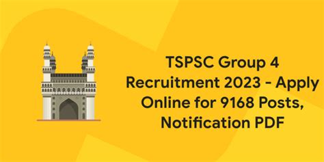 TSPSC Group 4 Recruitment 2023 Apply Online For 9168 Posts PDF