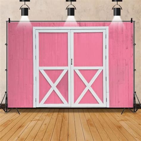 Amazon Leowefowa X Ft Vinyl Pink Barn Door Photography Backdrop