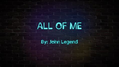 All Of Me John Legend Karaoke Youtube