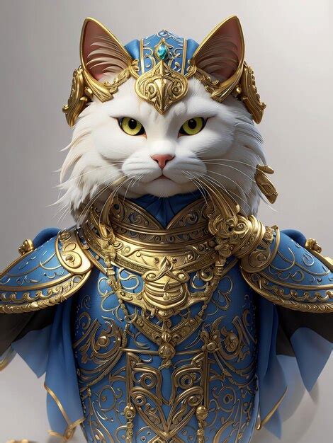 Un Lindo Gato Con Adornos De Oro Como La Realeza Foto Premium