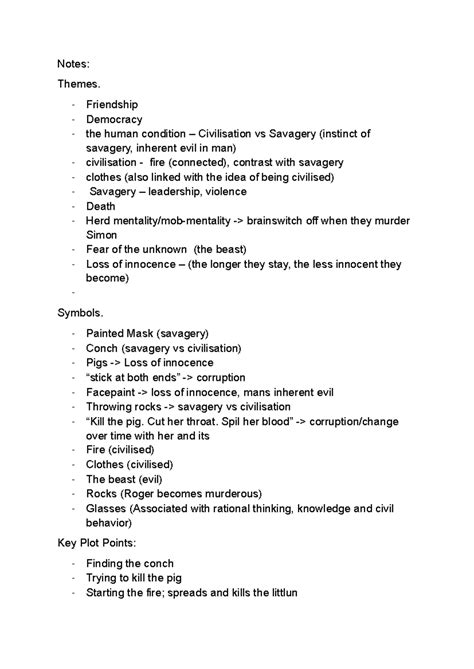(23) english lotf quotes - Notes: Themes. - Friendship - Democracy