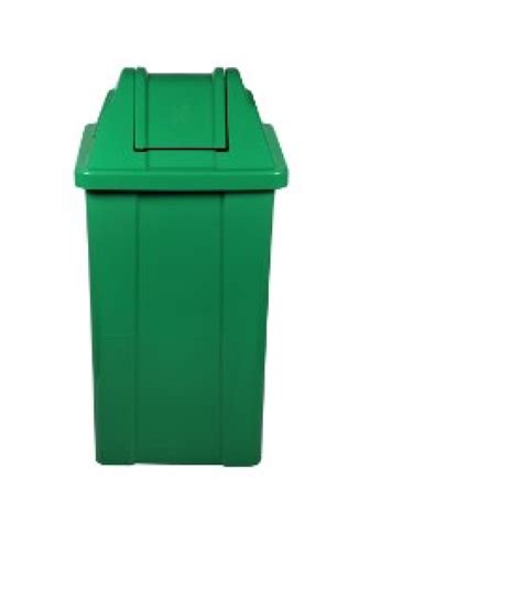 Lixeira Plastica Quadrada L C Tampa Basculante Verde South Safe