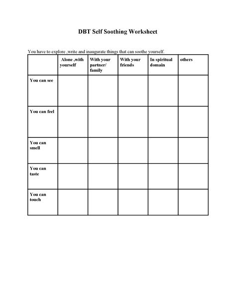 Dbt Distress Tolerance Self Soothe And Improve Skills Living With Dbt