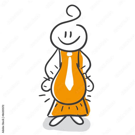 Strichmännchen Serie Pumpy Powerfrau Stock Vector Adobe Stock