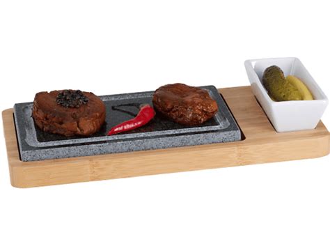 NOUVEL Hot Stone Set Grillsteinplatte Holz Grau MediaMarkt
