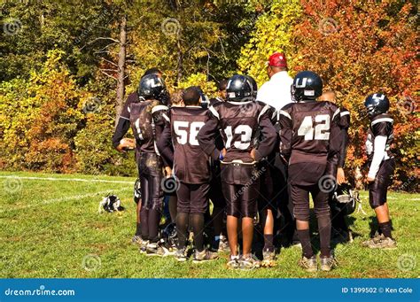 Football Half Time Pep Talk 3 Stock Photo Image Of Male Coaches