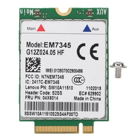 EJ life carte réseau 4G Carte réseau sans fil pour Lenovo EM7345 LTE 4G