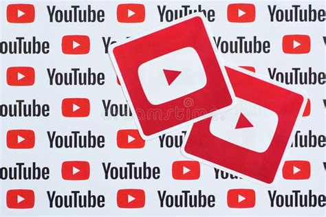 Youtube Logo Sticker on Pattern Printed on Paper with Small Youtube ...