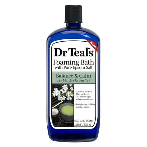 Dr Teal's Foaming Bath with Pure Epsom Salt, Balance & Calm with Matcha Green Tea, 34 fl.oz ...