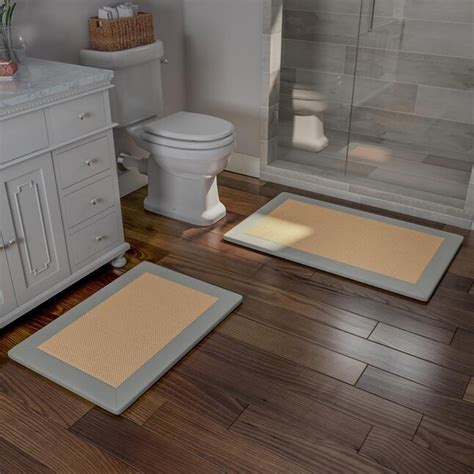 Hastings Home Bathroom Mats 20 25 In X 32 In Platinum Gray And Tan