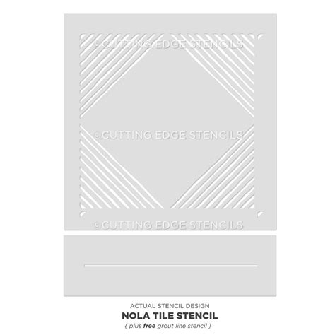 Nola Tile Stencil Geometric Cement Tile Stencils For Etsy