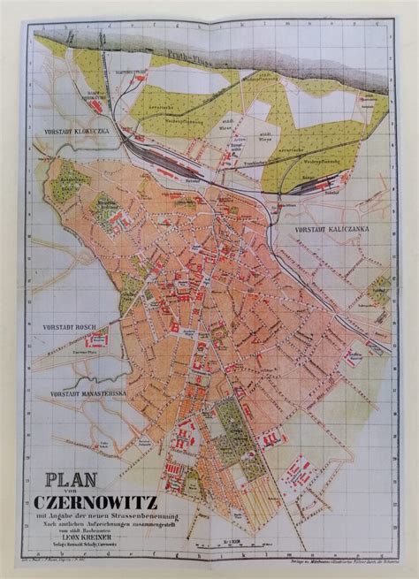 Plan Von Cernowitz Mit Angabe Der Neuen Strassenbenennung Nach