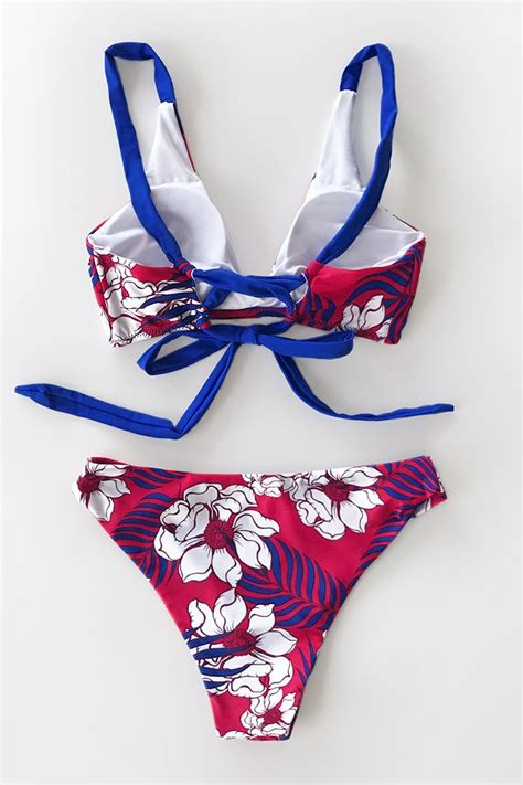 Tropical Floral Print Bikini