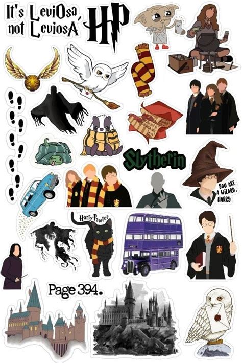 Harry Potter Stickers Are Shown In This Image