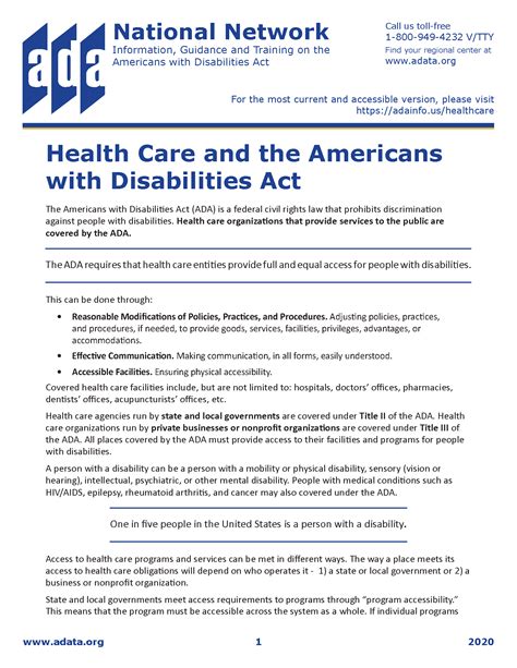 Health Care And The Americans With Disabilities Act Community Commons