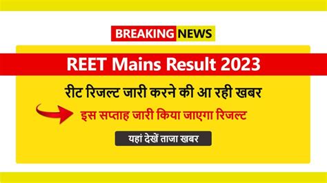 Reet Mains Result 2023 L1 L2 रीट मैंस एग्जाम रिजल्ट डेट घोषित