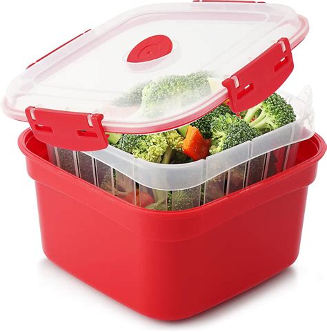 Amazon Piece Microwave Steamer Basket With Removable Strainer