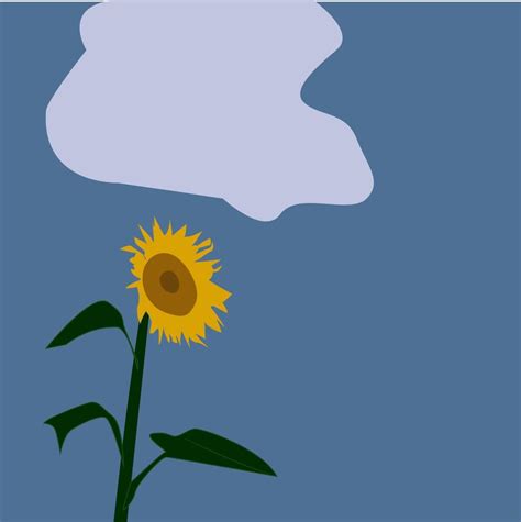 Sunflower and sky, illustration, vector on white background. 13784600 Vector Art at Vecteezy