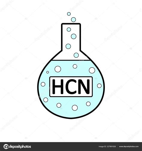 Laboratory glass with hydrocyanic acid. Stock Vector by ©konstsem 327961638