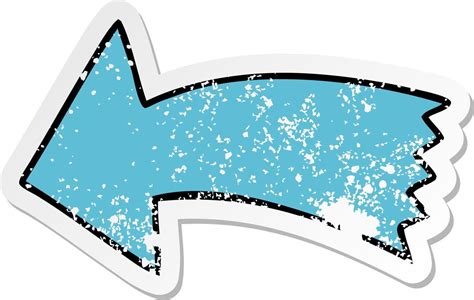 Distressed Sticker Of A Quirky Hand Drawn Cartoon Arrow Vector