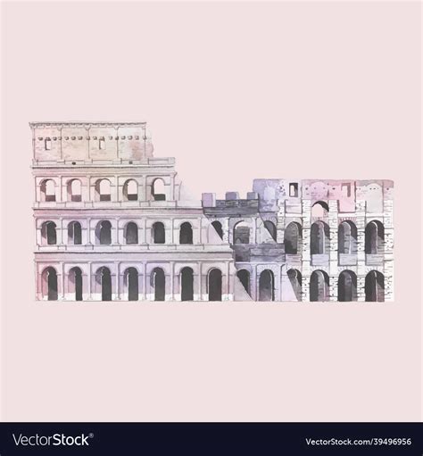 Roman colosseum in rome watercolor Royalty Free Vector Image