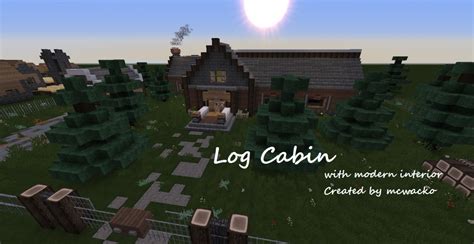 Log Cabin with Modern Interior Minecraft Map