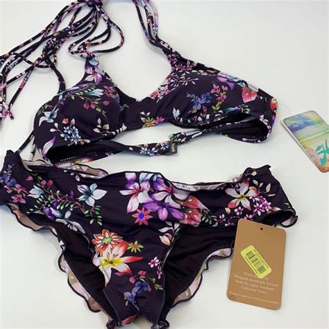 Hobie Swim Hobie Purple Floral Bikini Medium Poshmark