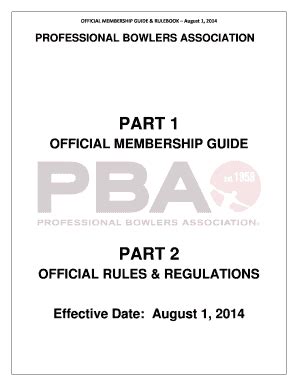 Fillable Online Professional Bowlers Association Fax Email Print