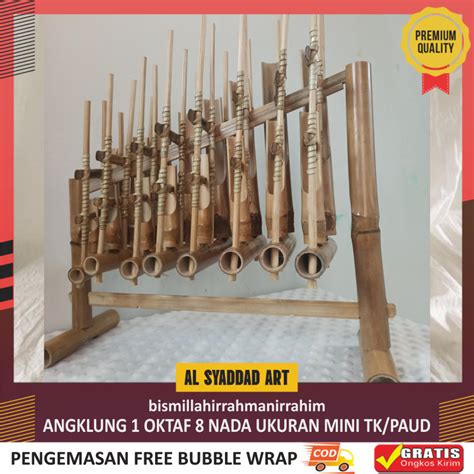 Jual Angklung Bambu Mini 1 Oktaf 8 Nada Pembelajaran Anak TK PAUD