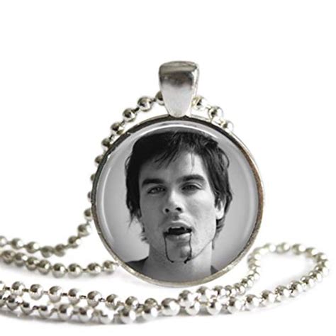 The Vampire Diaries Damon Salvatore Fangs 1 Inch Silver Plated Pendant ...