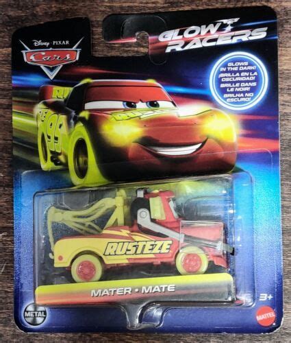 Disney Pixar Cars Glow Racers Mater Mate Glows In The Dark By Mattel