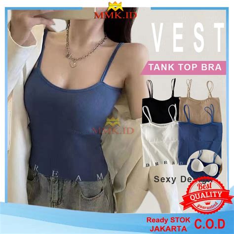 Jual Tanktop Bra With Cup Bh Singlet Wanita Import Atasan Wanita