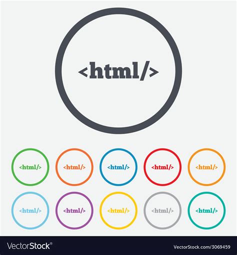 HTML sign icon Markup language symbol Royalty Free Vector