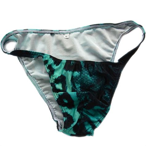 K377 P Multi Prints Mens String Bikini Narrow Waist Contoured Pouch