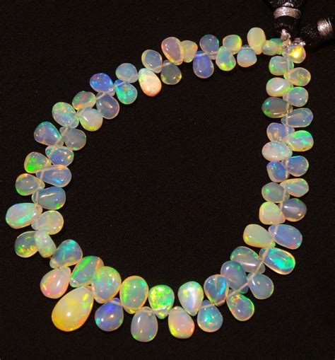 TSD Natural Ethiopian Fire Opal Gem 6 10 Mm Pear Shape Briolette Beads