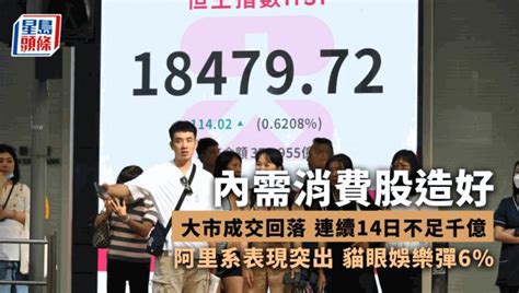 全日收市｜恒指收升114點 內需股造好 中免彈7 分析：盼內地gdp出爐前推利好政策 星島日報