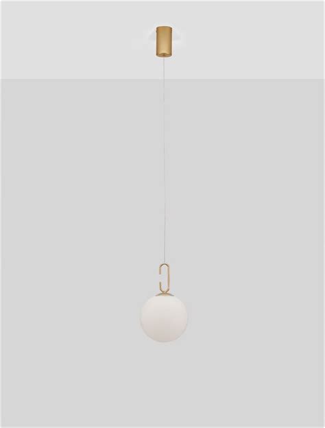 Nova Luce Suspension Hook Satin Gold Metal Acid White Glass