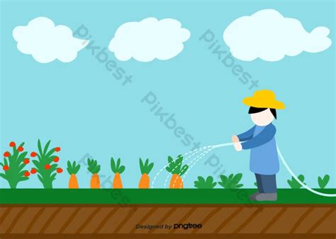 Vegetable Cultivation Flat Illustration Drawing Background Of Farmers ...