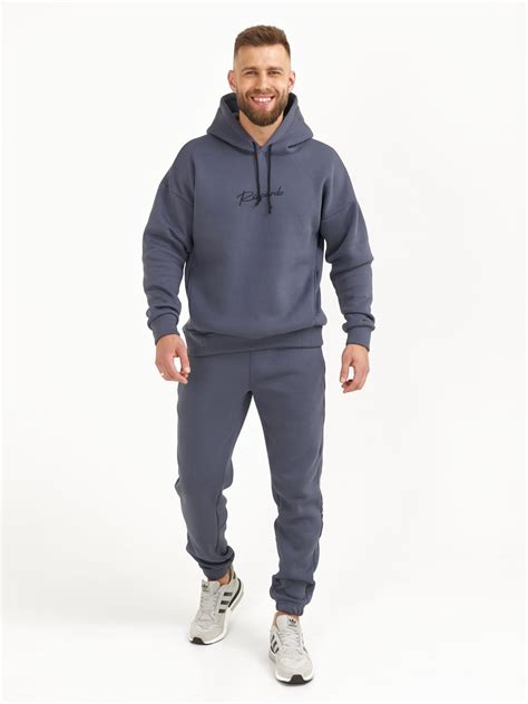 Спортивный костюм флисовый мужской Riccardo KM-HW02 L Графитовый ...