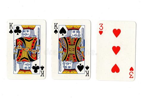 Vintage Playing Cards Showing a Pair of Kings and a Three. Stock Photo - Image of lose, king ...