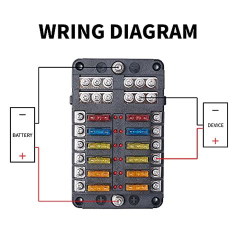 Way Fuse Block Waterproof Boat Fuse Panel V Marine Fuse Block