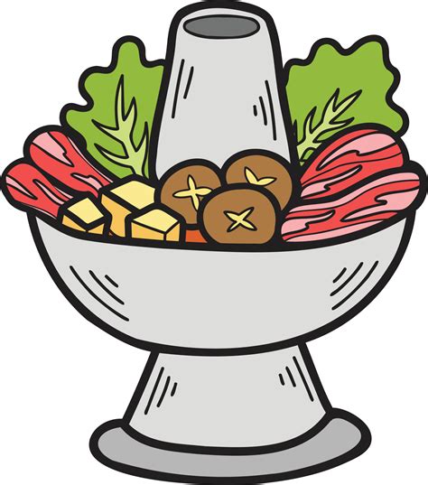 Hand Drawn Meat For Hot Pot Chinese And Japanese Food Illustration 16532701 Vector Art At Vecteezy