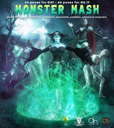 Monster Mash Poses For Genesis 8 Female Daz Content By Axemaker