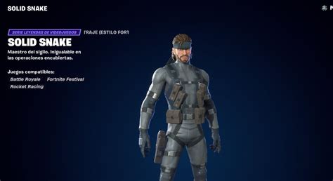 Fortnite Capítulo 5 pone fecha para desbloquear la skin de Snake